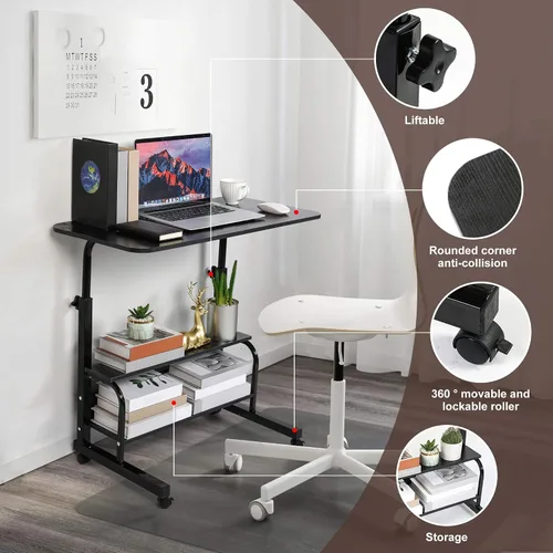 Miniatura 4 de Escritorio universal movible mesa para espacios pequeños almacenamiento conveniente escritorio portátil computadora escritorio ajustable casa