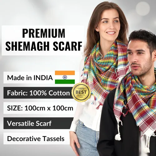 Miniatura 81 de LOVARZI Shemagh Cottons Arab Keffiyeh - Bufanda militar táctica para cabeza y cuello