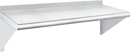 HARDURA Estante de acero inoxidable de 12 x 36 pulgadas, estantes comerciales de 230 libras, estantería de metal para montaje en pared con protector
