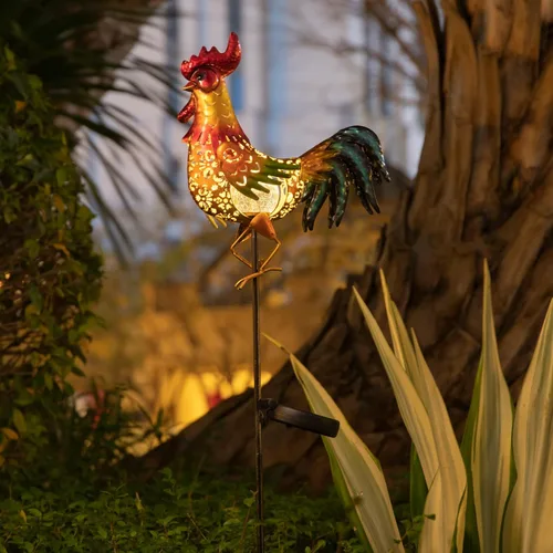 Miniatura 8 de Tryme Luces solares de gallo para exteriores, decoración de jardín, estatua de jardín, regalos para amantes de los pollos, mujeres, madres, arte