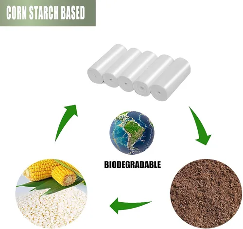 Miniatura 2 de Inwaysin - Bolsas de basura pequeñas, bolsas de basura pequeñas de 4 a 6 galones biodegradables para latas gruesas, tamaño expandido, color blanco