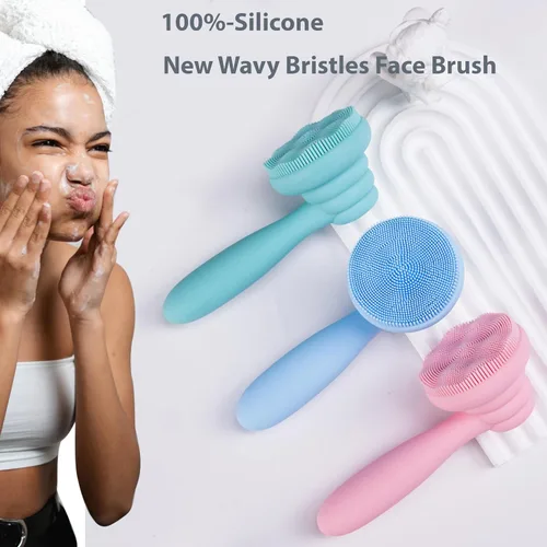 Miniatura 2 de Cepillo de limpieza facial de silicona, cepillo facial manual exfoliante facial, limpiador facial, exfoliante facial, cerdas ultrafinas para pieles