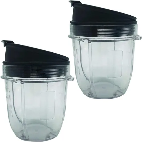 Miniatura 2 de Vaso de repuesto de 12 oz con tapa de boquilla para 900 W 1000 W Nutri Ninja Blender Auto iQ 900w 1000w Nutri Ninja Blender Auto iQ Series (2, 12 oz)