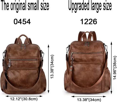 Miniatura 6 de UTO Mochila de cuero vegano para mujer, diseño de moda, convertible con borla, para viajes, con borla