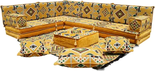 Miniatura 33 de arabicsofa Juego de sofás árabes tradicionales en forma de L - Sofás seccionales marroquíes - Asientos Majlis orientales para sala de estar