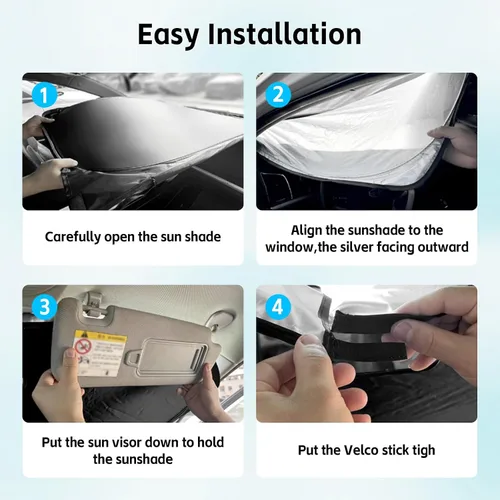 Miniatura 6 de Parasol para parabrisas delantero compatible con Toyota Highlander 2020-2023 2024 2025, protector de visera solar bloquea los rayos UV, parasol