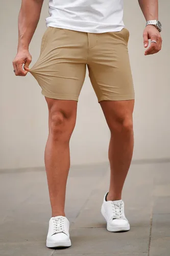 Miniatura 2 de GINGTTO Pantalones cortos para hombre, ajustados, elásticos, con entrepierna de 9 pulgadas