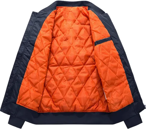 Miniatura 3 de CRYSULLY Chaqueta para hombre Otoño Invierno Espesar Cortavientos Chaquetas Bomber Abrigos Acolchados