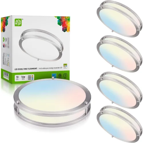 Miniatura 33 de ASD Lámpara LED de techo de montaje empotrado de 18 pulgadas, interruptor de 28 W, 100-277 V, 2750 lúmenes, 3000 K/4000 K/5000 K, regulable, Níquel