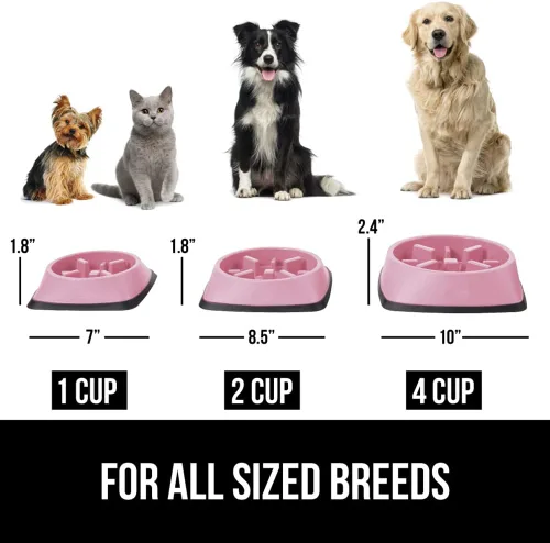 Miniatura 6 de GORILLA GRIP® Cuencos patentados de alimentación lenta sin BPA, juguete interactivo para perros y gatos, enriquecimiento de entrenamiento Rosa