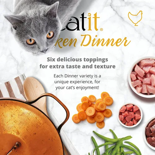 Miniatura 3 de Catit Cena de pollo con atún y col rizada: comida húmeda hidratante y saludable para gatos de todas las edades