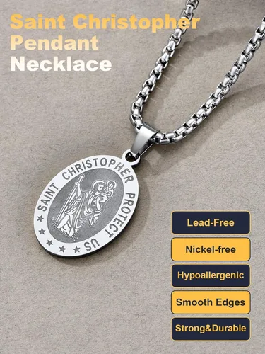 Miniatura 86 de U7 Saint Benedict/Michael Medal Necklace, 316L Stainless Steel Virgin Mary Necklace for Men Women, Bible Verse Protection Necklace Catholic