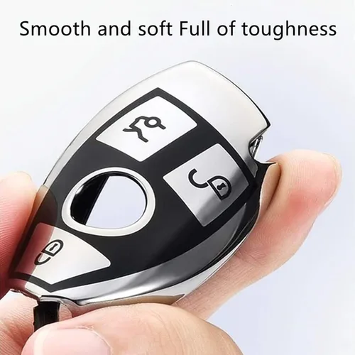 Miniatura 3 de Creativity Funda para llave de Mercedes Benz. Hermosa funda de TPU compatible con CLS CLK AMG ML C CL E S SL SLK G GLC GLE GLS M R Smart Remote Key