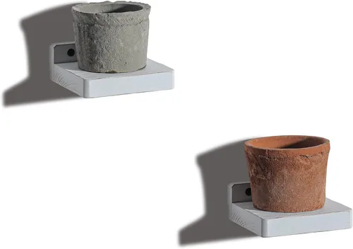Miniatura 25 de Freezing point Pequeño estante flotante para pared, juego de 4 mini estantes de pared de madera natural de 4 pulgadas, decoración de plantas, negro