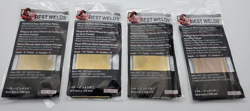 Miniatura 3 de Best Welds - Lente de soldadura de repuesto de vidrio endurecido dorado, placa de filtro pasivo avanzada de 2 pulgadas x 4-1/4 pulgadas, sombra 9
