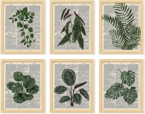 97 Decor Impresiones de Arte de Pared Verdes - Imágenes de Plantas Arte de Pared, Impresiones Botánicas Vintage, Póster de Plantas Para Estética de