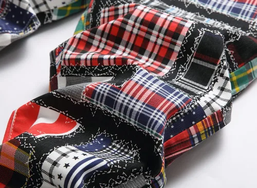 Miniatura 122 de Baylvn - Pantalones de mezclilla entallados y estampados para hombre con corte recto