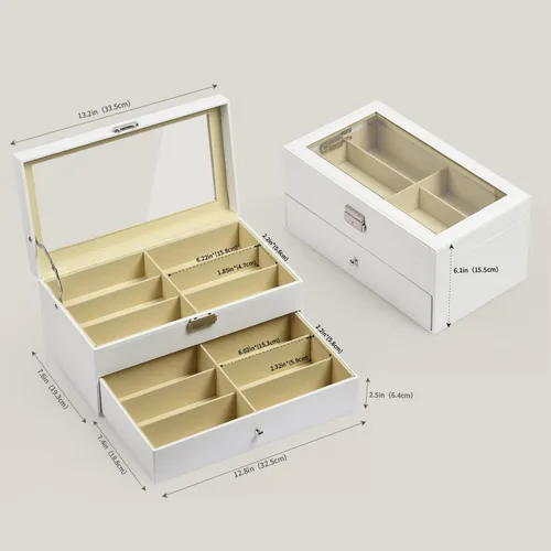 Miniatura 16 de AUTOARK AW-023 - Organizador de cuero para guardar lentes de sol, 12 piezas, color negro, AW-023