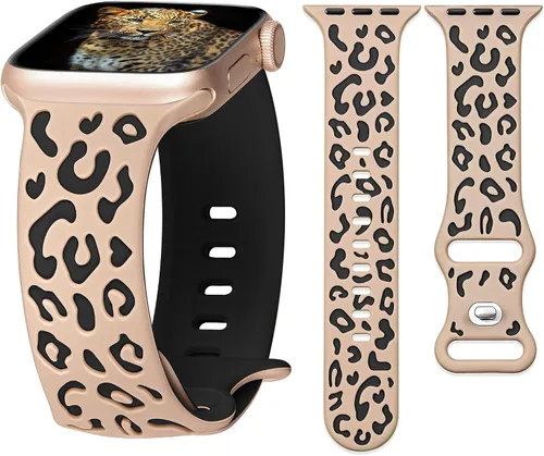 Miniatura 8 de Correa de silicona compatible con correas de Apple Watch de 1.614 in, 1.575 in, 1.654 in (S10/11) 1.496 in para mujer, correas para iWatch SE Series