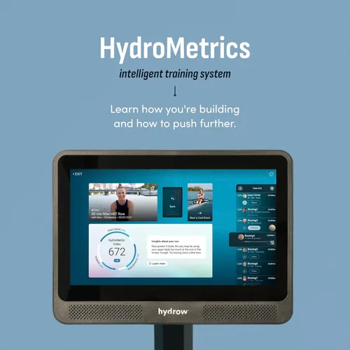 Miniatura 5 de Máquina de remo Hydrow Wave con pantalla táctil HD de 16" y altavoces - Plegable Entrenamientos en vivo desde casa, se requiere suscripción Negro
