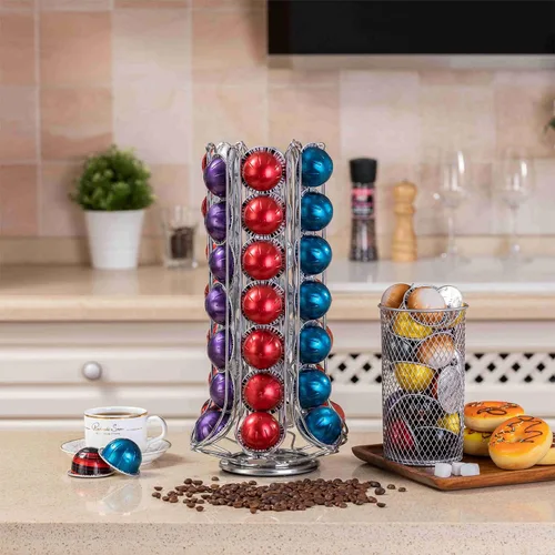 Miniatura 5 de ZCDCP Soporte para cápsulas Nespresso, soporte para cápsulas Vertuo, soporte de almacenamiento con 360 grados, organizador de cápsulas de café