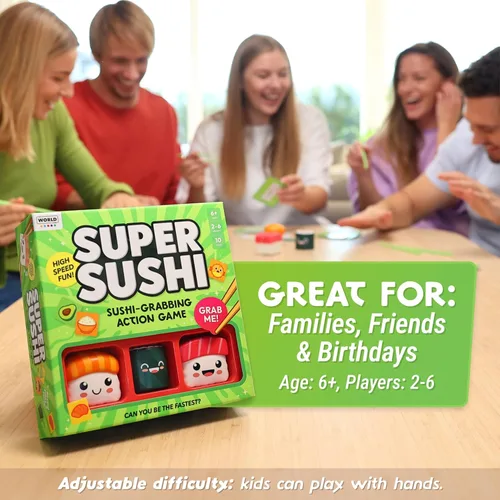 Miniatura 5 de Super Sushi – Divertido Juego de Mesa Familiar - Hilarantísimo Juego de Cartas de Emparejamiento para Fiestas Familiares para Niños, Adolescentes