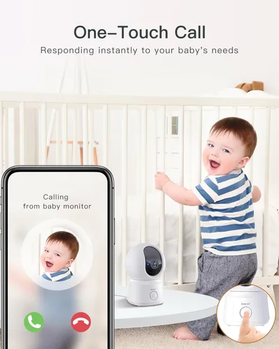 Miniatura 9 de ARENTI Monitor de bebé 2 cámaras, cámara inteligente para bebé con pantalla inalámbrica de 5 pulgadas, visión nocturna super, sensor de temperatura