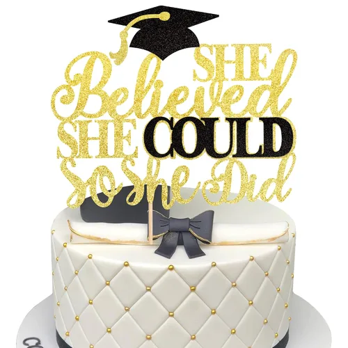 1 pieza de decoración para tartas con tapa de graduación con purpurina para la clase de 2026, decoración de pastel de graduación para graduación