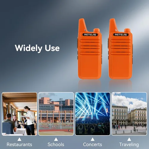 Miniatura 10 de Retevis Walkie Talkies recargables RT22, radio bidireccional de largo alcance para adultos, radio portátil de mano, activada por voz, alarma