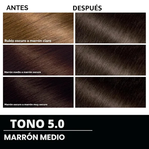 Miniatura 5 de Garnier Olia Tinte para el cabello permanente rico en aceite de color brillante sin amoníaco, 5.0 marrón medio (paquete de 2) tinte para el cabello