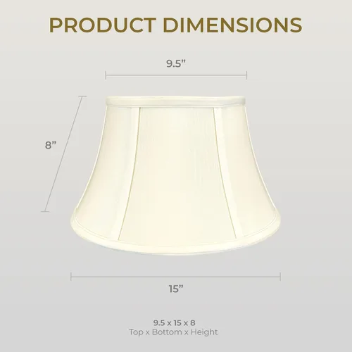 Miniatura 2 de Royal Designs - Pantalla para lámpara de campana de tambor poco profunda Billiotte, color blanco huevo, 9.5 x 15 x 9 pulgadas (BS-711-15EG)