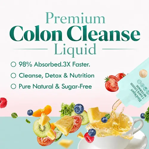 Miniatura 7 de 7 días de limpieza del colon bebida líquida para la salud intestinal, desintoxicación y limpieza para mujeres y hombres, 24 complejo de frutas