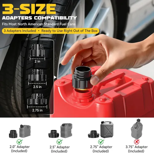Miniatura 7 de Ecarke Bomba de transferencia de combustible inalámbrica de 3.2 GPM, compatible con batería DeWalt 20V Milwaukee 18V, bomba eléctrica a prueba