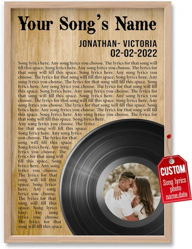 Miniatura 35 de H-DEWALL Póster personalizado de letras de canciones, regalos para marido, foto inspiradora, arte de pared, decoración de casa, sala de estar