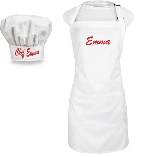 Miniatura 5 de BEN KAUFMAN SALES CO Delantal personalizado con bolsillos delanteros y gorro de chef bordado ajustable