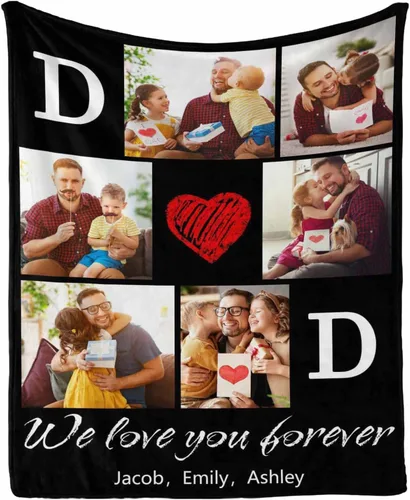 Miniatura 27 de InterestPrint Manta de amor personalizada con texto en inglés "To Dad, Even When I Not Close by,I Want You to Know I Love and Appreciate You We Love