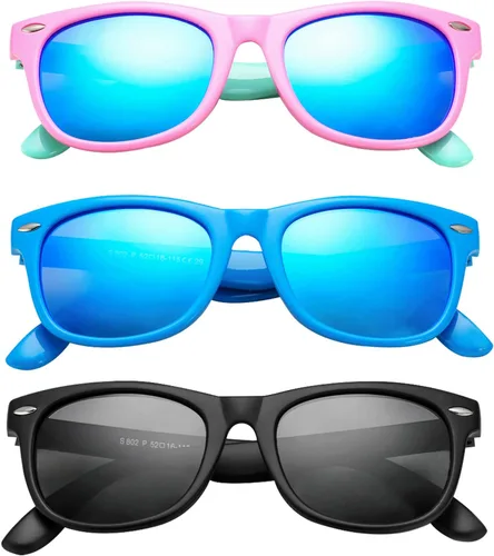 Miniatura 31 de Lentes de sol polarizados de goma elastómero termoplástico (TPEE) flexible, para niñas y niños de 3 a 9 años