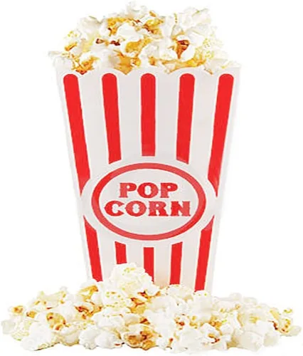 Miniatura 3 de Novelty Place Recipientes clásicos de plástico para palomitas de maíz a rayas rojas y blancas para noche de películas, 7.8 pulgadas de alto x 3.8