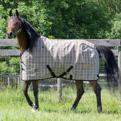 Miniatura 7 de Country Pride Textilene - Sábana para caballos, malla transpirable duradera, doble hebilla frontal ajustable, correas elásticas para las patas