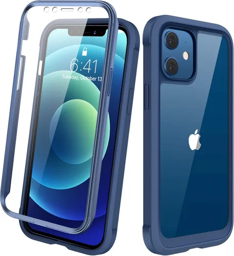 Miniatura 128 de Diaclara - Funda compatible con iPhone 11, carcasa resistente de cuerpo completo con protector de pantalla integrado sensible al tacto y Transparente