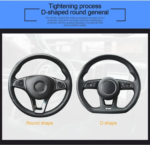 Miniatura 3 de LoyaForba Funda de volante de fibra de carbono para coche, cuero de microfibra transpirable para mujeres y hombres, protector de volante Café