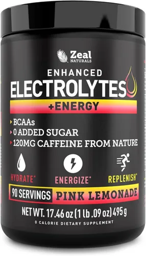 Electrolitos en polvo con cafeína, mezcla de bebida de energía e hidratación cetogénica mejorada, polvo de electrolitos sin azúcar con BCAA
