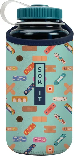 Miniatura 258 de Sok It BotlSok Funda para botella de agua con cubierta de neopreno aislante (Floral abstracto, se ajusta a CamelBak o Nalgene de 12 onzas)