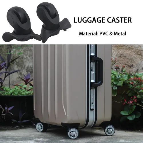 Miniatura 3 de 2 pares de ruedas de repuesto para equipaje 360 ruedas giratorias para maleta, color negro (W041-2)