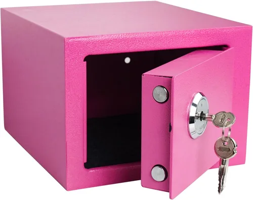 Miniatura 2 de Luwint Caja de seguridad pequeña de acero con cerradura de llave, 0.3 pies cúbicos de seguridad para el hogar para montaje en pared, caja de bloqueo