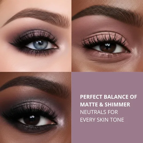 Miniatura 7 de Lamora Paleta de sombra de ojos rosa: 12 sombras suaves de rosa malva, paleta de maquillaje de ojos multiusos con acabados mate y brillantes