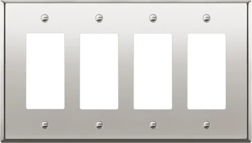 Miniatura 32 de ENERLITES Placa de pared de metal con interruptor decorativo triple, cubierta de tomacorriente de acero inoxidable, resistente a la corrosión, acero
