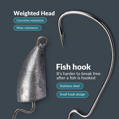 Miniatura 2 de THKFISH Weedless Swimbait Jig Heads for Bass Fishing, Weighted Texas Rig Hook Fishing Hooks Saltwater Freshwater 1/8 oz, 1/6 oz, 1/4 oz, 3/8 oz, 1/2