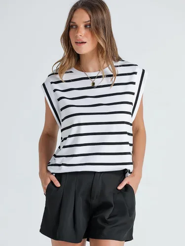 Miniatura 3 de WIHOLL Camisetas de manga casquillo para mujer, camisetas básicas de verano, estilo casual, ajuste holgado, moda 2024