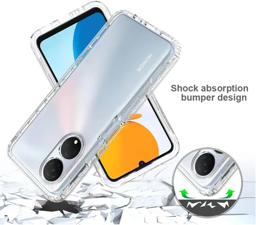 Miniatura 4 de Compatible con Honor X7, delgada TPU+PC híbrida a prueba de golpes transparente cubierta trasera cubierta de cuerpo completo transparente delgada